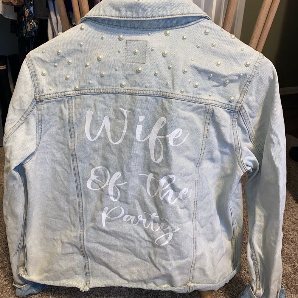 Personalized Wife of the Party Jean Jacket